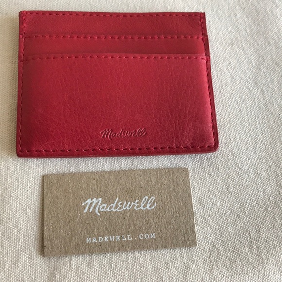 Wristlet Madewell Leather Card Case NWT Card Case Madewell Red